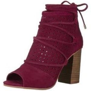 Very Volatile Maroon Wrap Heels